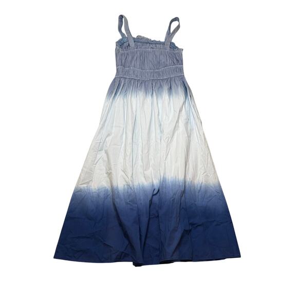 J.Crew Blue White Ombré Smocked Midi Dress Size S NWT Cotton Summer Sundress - Picture 5 of 7